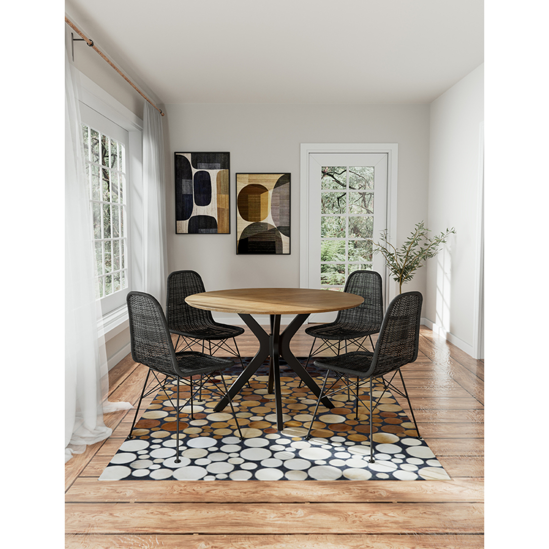 DENMARK CHAIR PE WOVEN BLACK BLACK 44x57xH81cm PRC