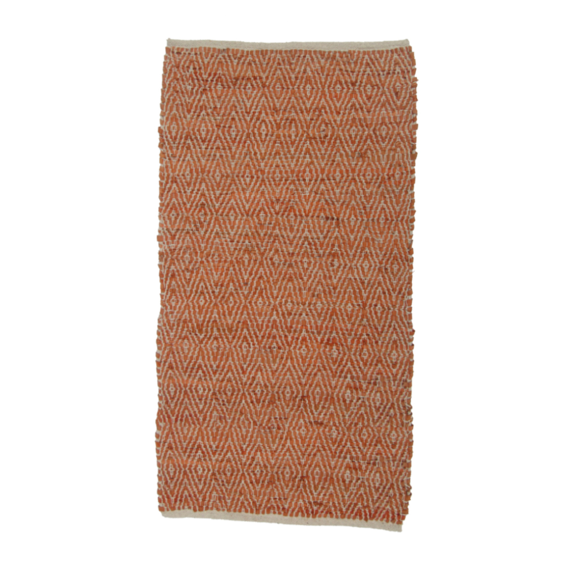 ROMBO CARPET LEATHER ORANGE BEIGE 70x150cm IN