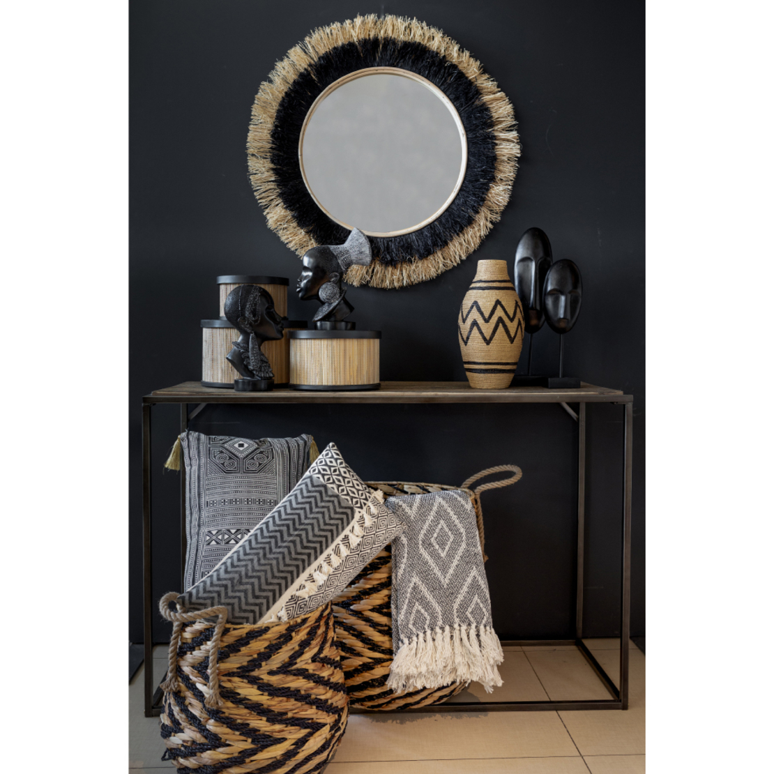 ANAN DECO FACE POLYRESIN BLACK 16x13,5xH29cm PRC