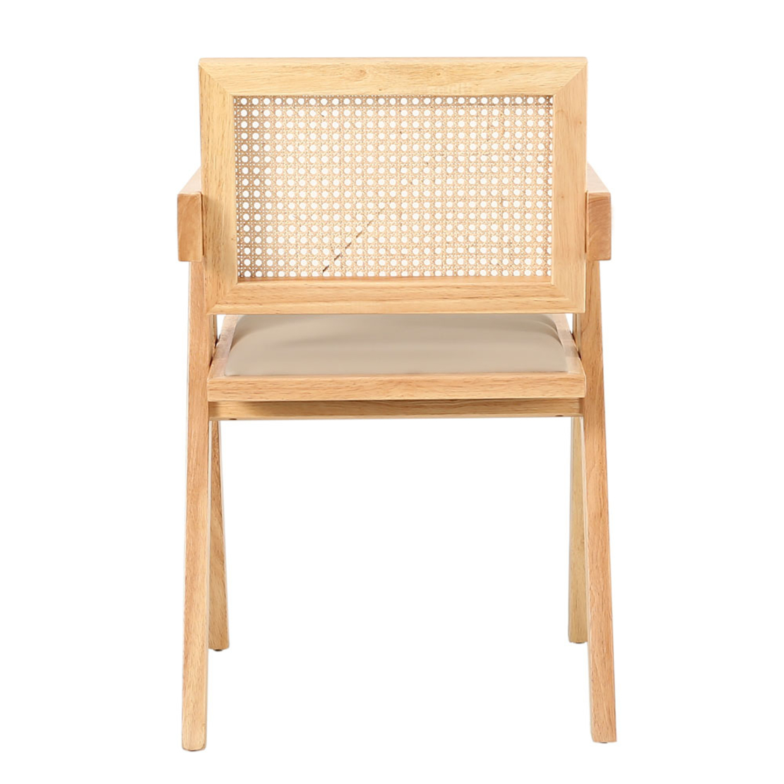 SAMURAI CHAIR WOOD RUBBERWOOD NATURAL BEIGE RATTAN PRC