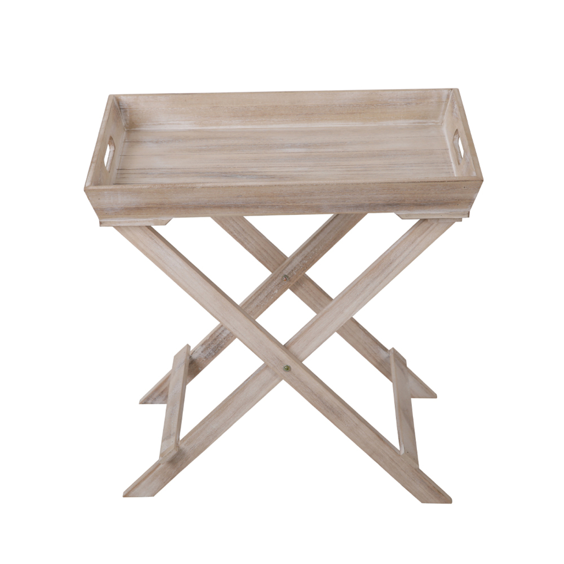 BUTLER SIDE TABLE FOLDING MDF VENEER NATURAL WOOD PAULOWNIA 48,5x32xH48,5cm E1 PRC
