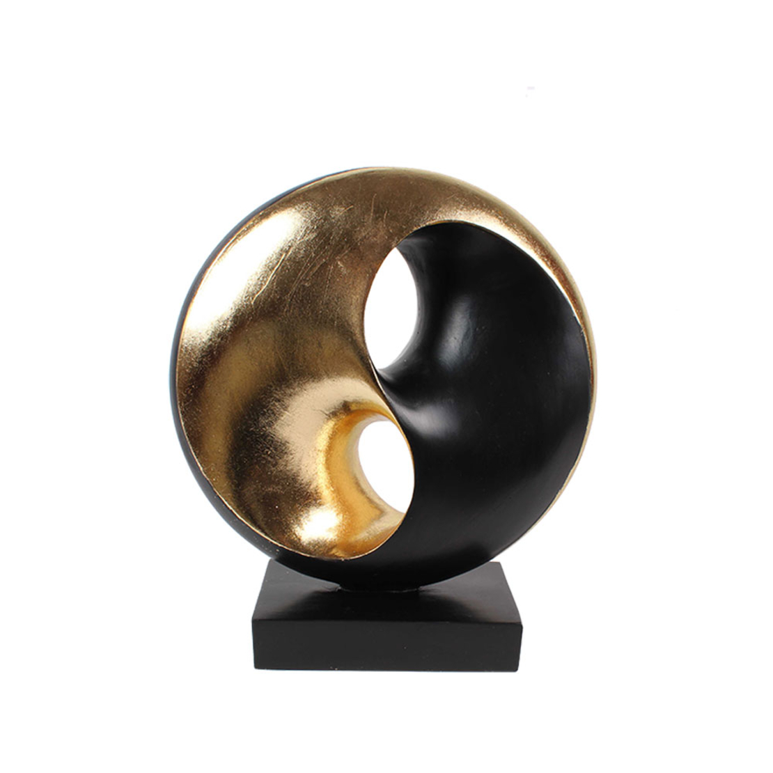YIN YANG DECO POLYRESIN GOLD BLACK 27x9,5xH30,5cm
