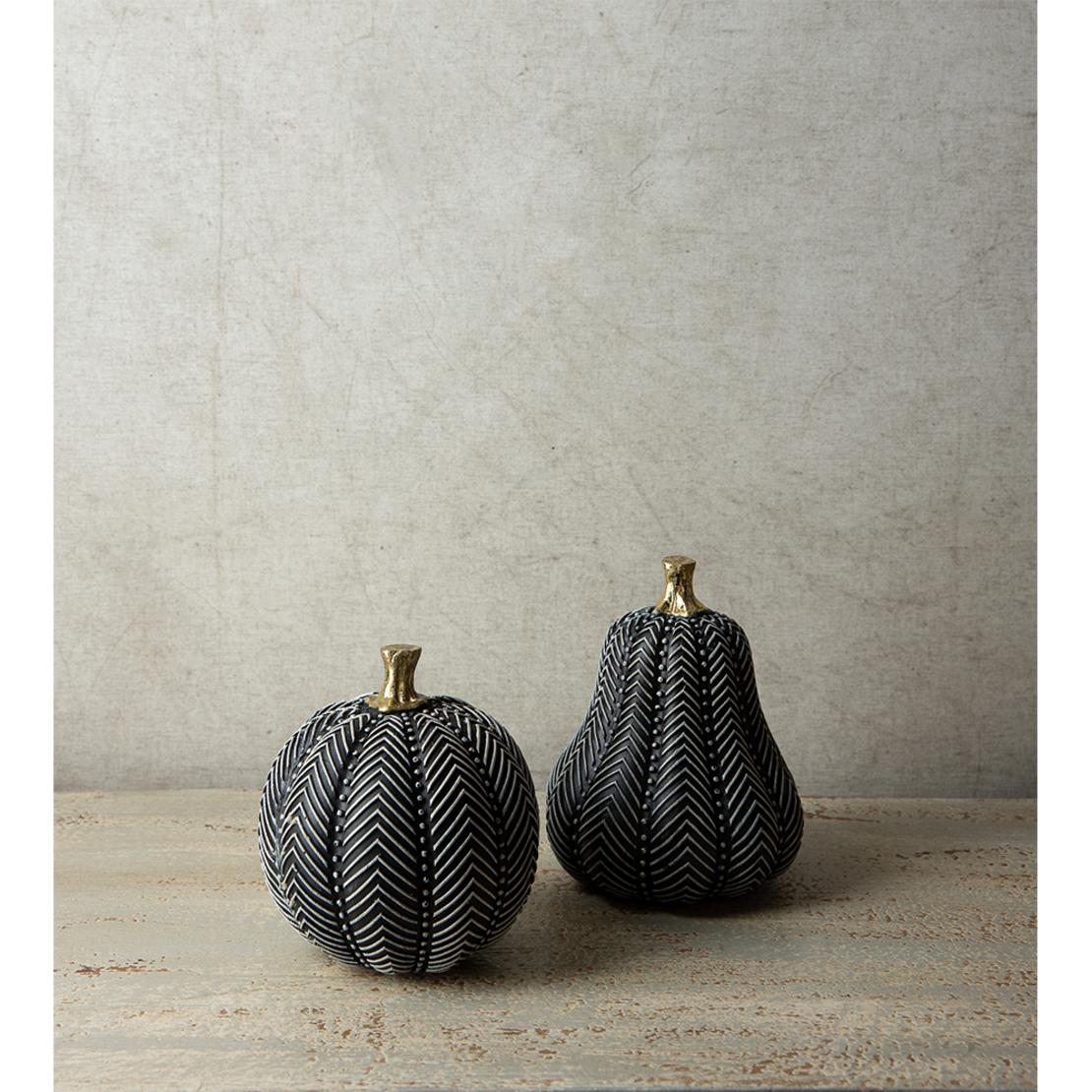 PUMKIN DECO PUMKIN POLYRESIN BLACK WHITE 14x14xH16