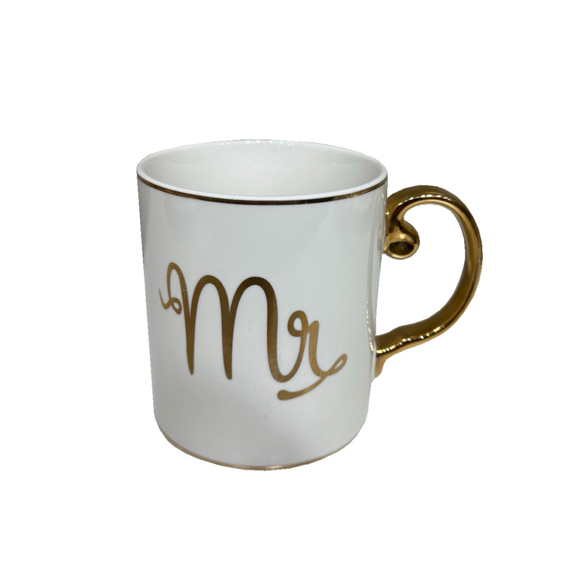 MR LOVE MUG NEW BONE CHINA WHITE GOLD D8xH9cm PRC
