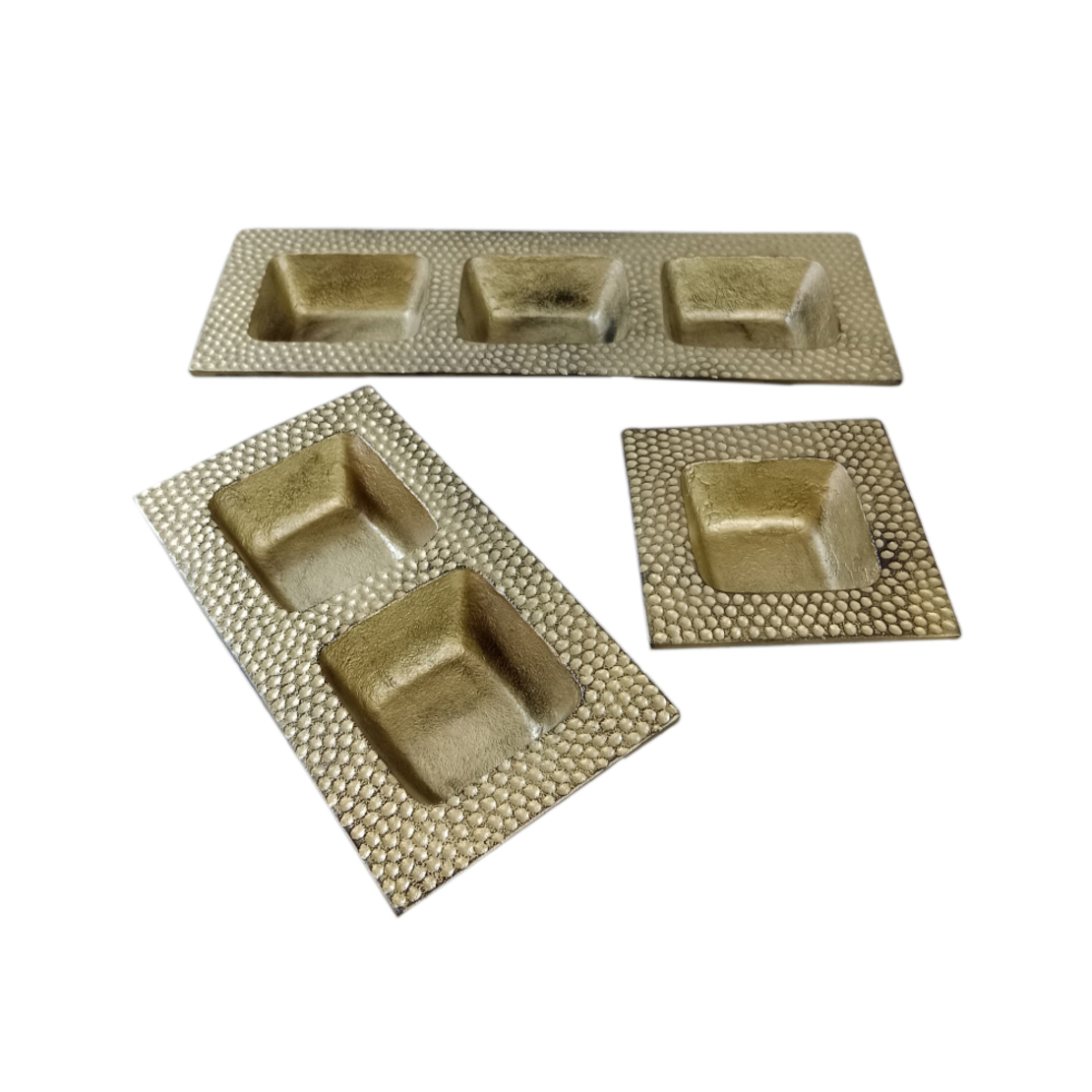 MARTIN TRAY SET 3PCS ALUMINIUM GOLD ANTIQUE 38_25_