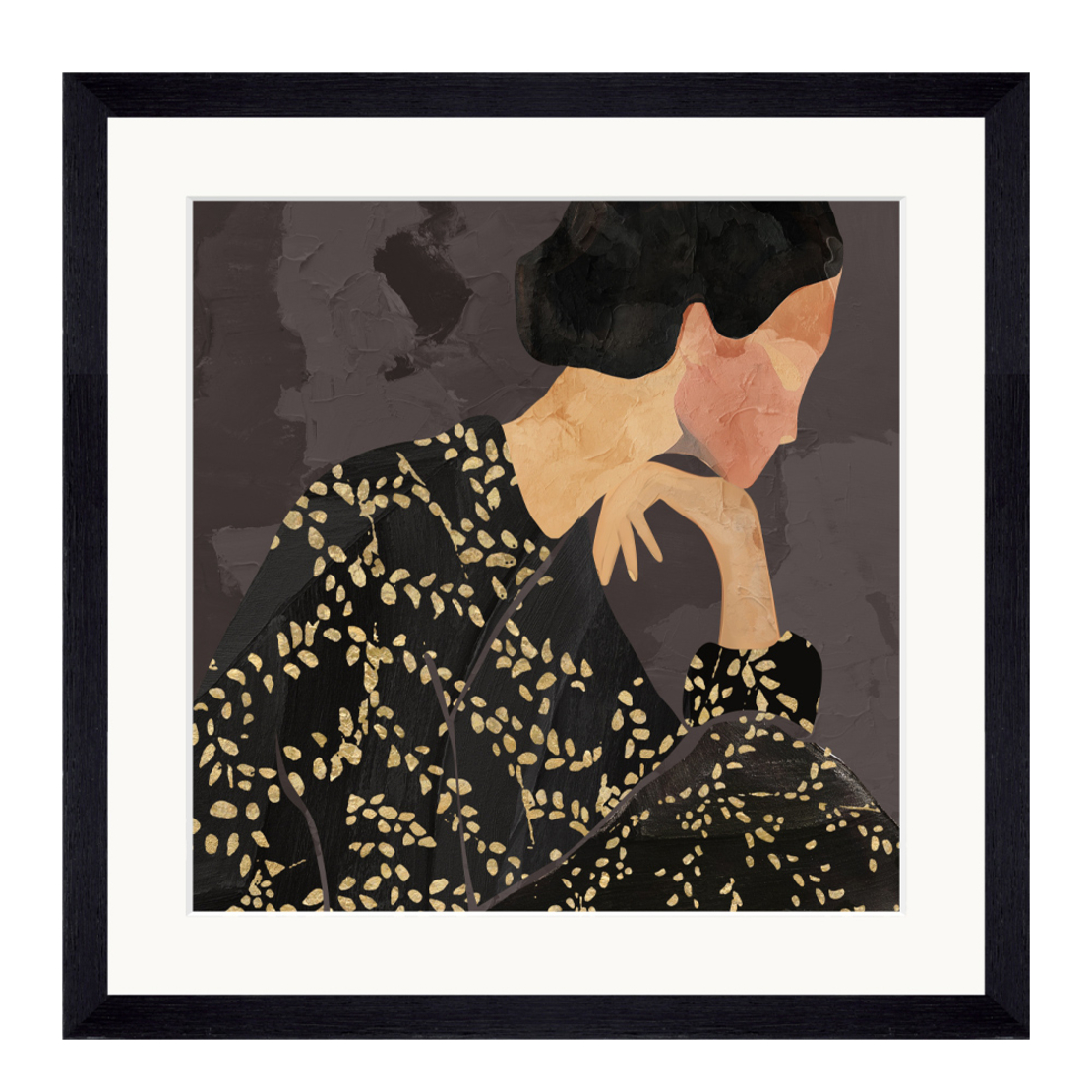 LADY IN PORTRAIT 2 PAINTING GLASS MULTICOLOR WOOD
