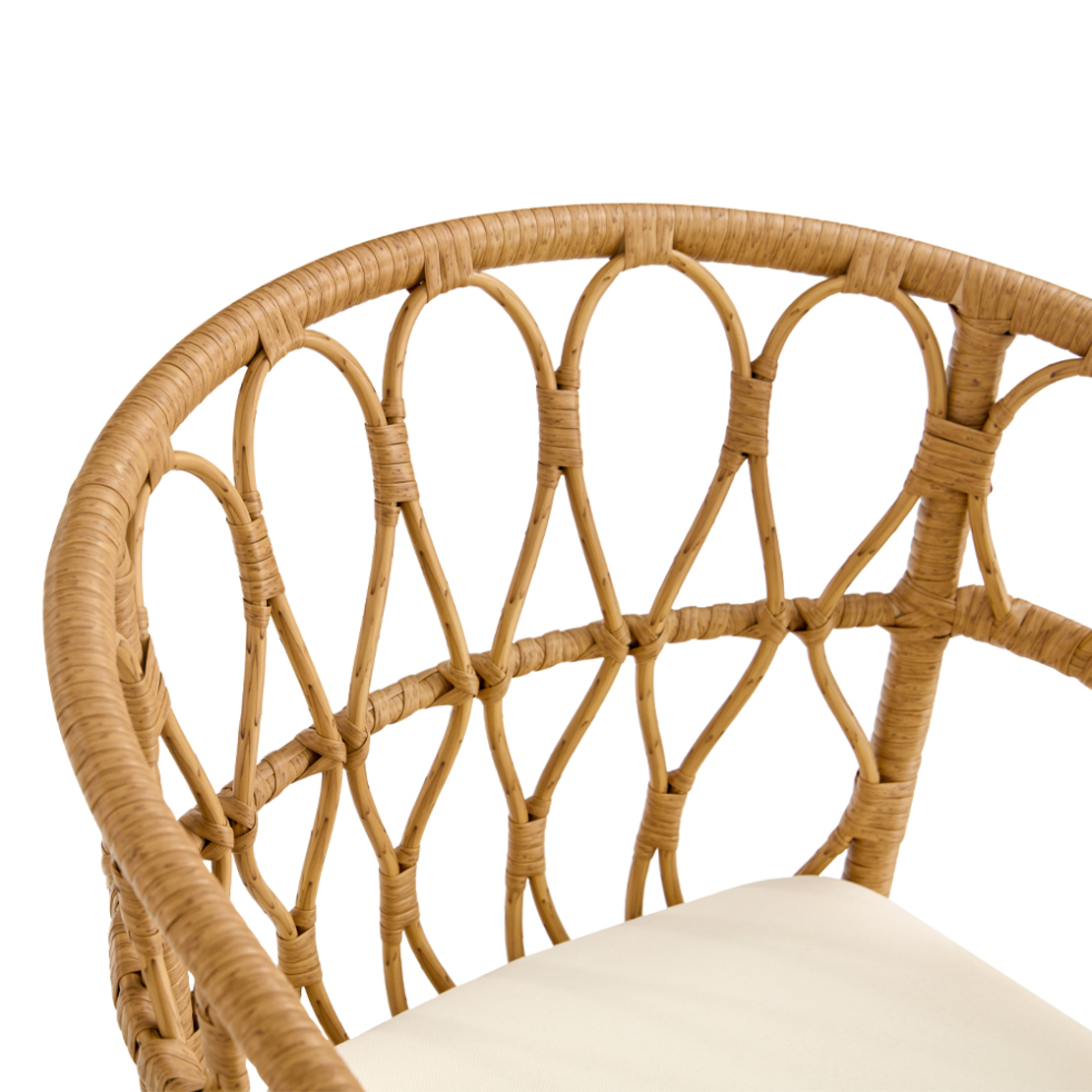 SURABAYA CHAIR PE RATTAN NATURAL WHITE 59x56x77.5 PRC