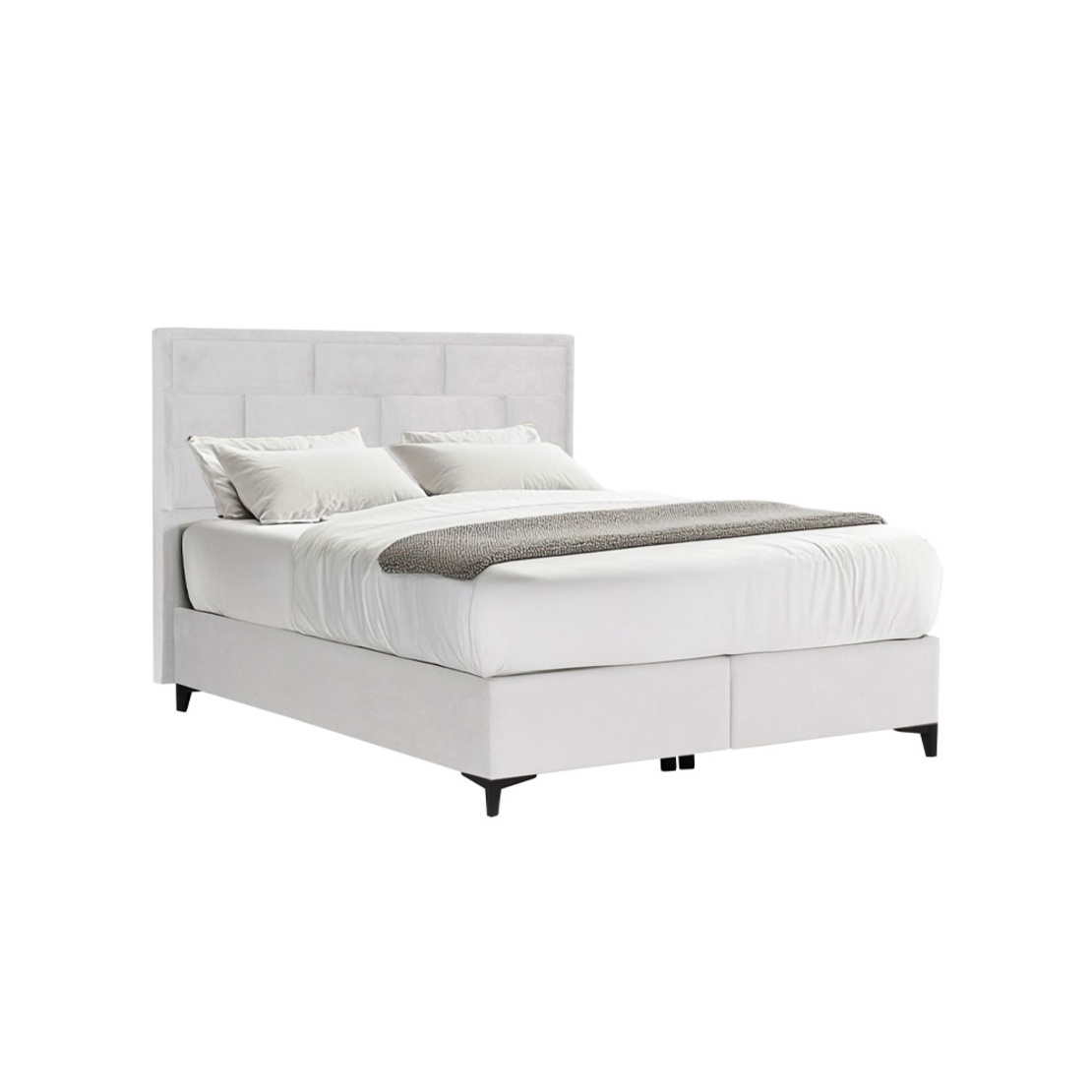 BRICK BED WITH STORAGE (FOR MATTRESS 160x200cm) FABRIC OFF WHITE 16-450 E1 TR