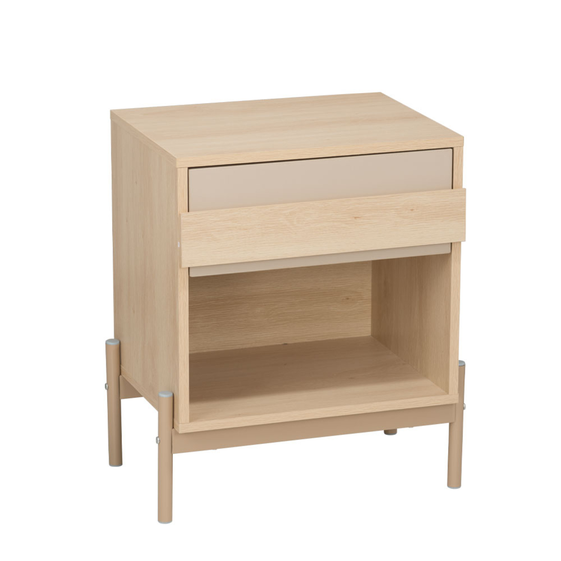 CAPPUCINO NIGHTSTAND CHIPBOARD WITH MELAMINE CARTA SONOMA METAL LATTE E1 PRC