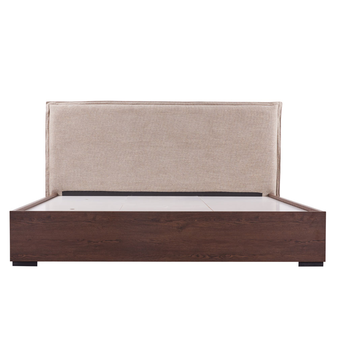 NUEZ BED MELAMINE WALNUT FABRIC GREY E1 PRC