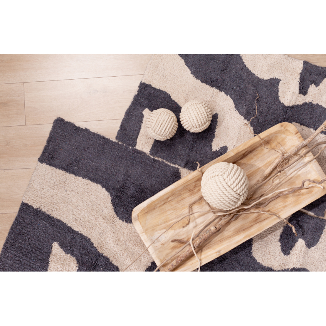 RIVER CARPET COTTON BEIGE GREY 60x90cm IN