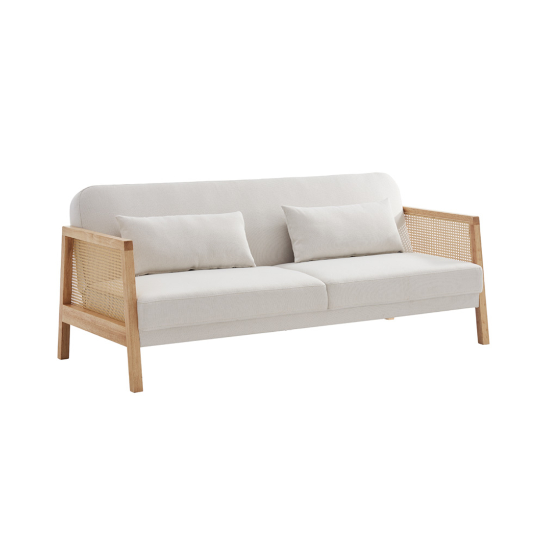 AMMOS SOFA BED 3SEAT FABRIC OFF WHITE FABRIC NATURAL E1