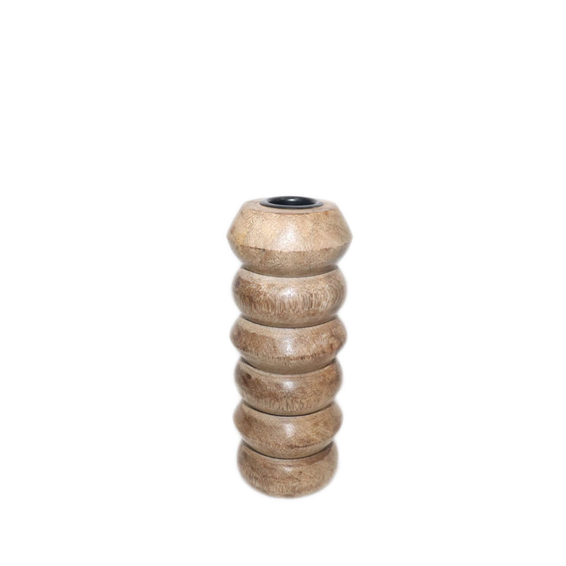 KAMAR CANDLE HOLDER WOOD NATURAL D6xH15cm IN