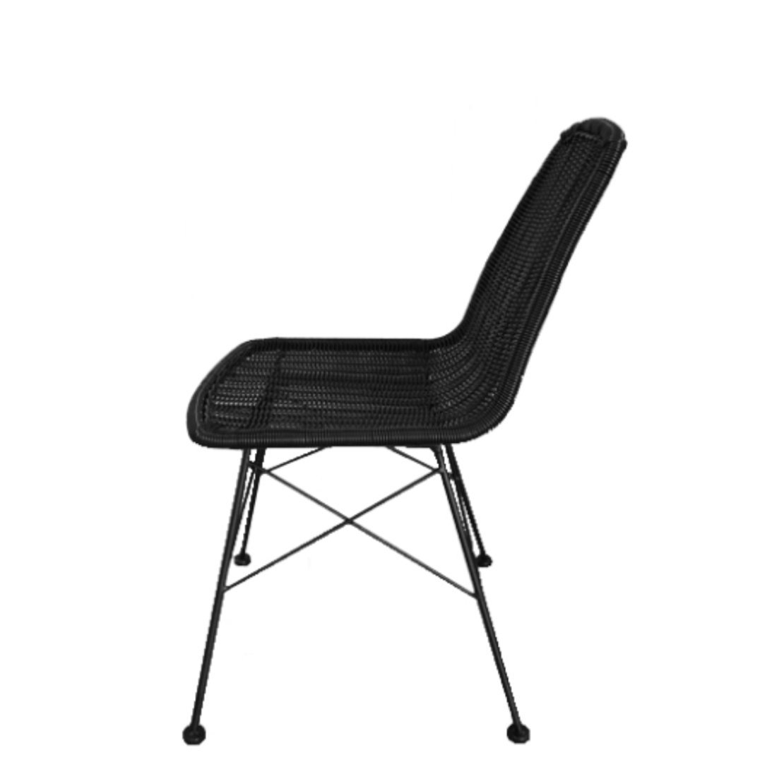 DENMARK CHAIR PE WOVEN BLACK BLACK 44x57xH81cm PRC