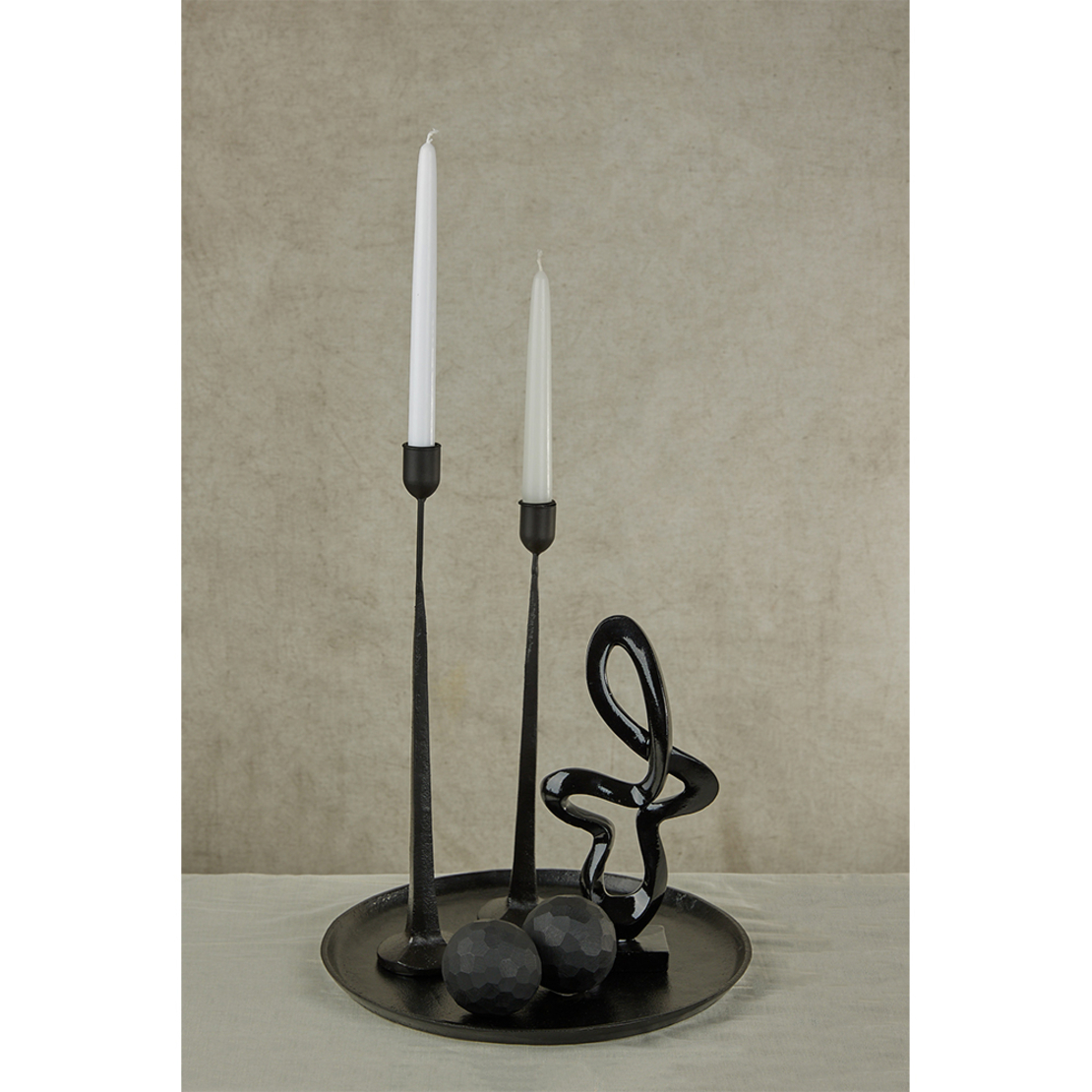 BLUR BLACK CANDLE HOLDER METAL BLACK D7,62xH36,20c