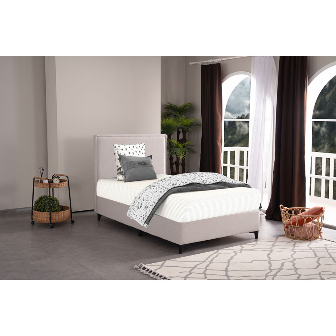 FRAME BED WITH STORAGE (FOR MATTRESS 120x200cm) ZAKAR LOOK BEIGE 16-854 E1 TR