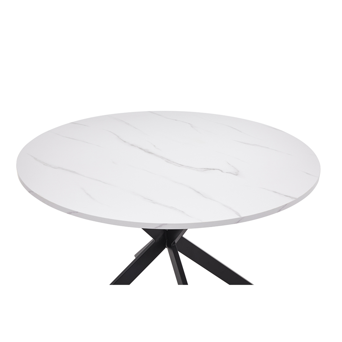 STOCKHOLM TABLE ROUND TABLE METAL WHITE WITH MARBLE PATTERN MDF WITH PAPER VENEER BLACK E1 PRC