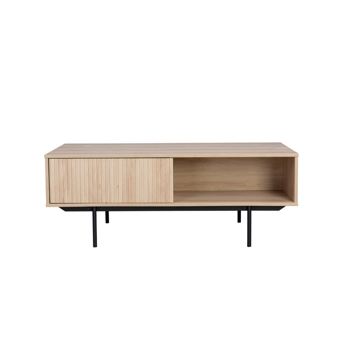 RIGOTE COFFEE TABLE 1DRAWER CHIPBOARD WITH MELAMINE CARTA SONOMA METAL BLACK 120x59xH45cm E1 PRC