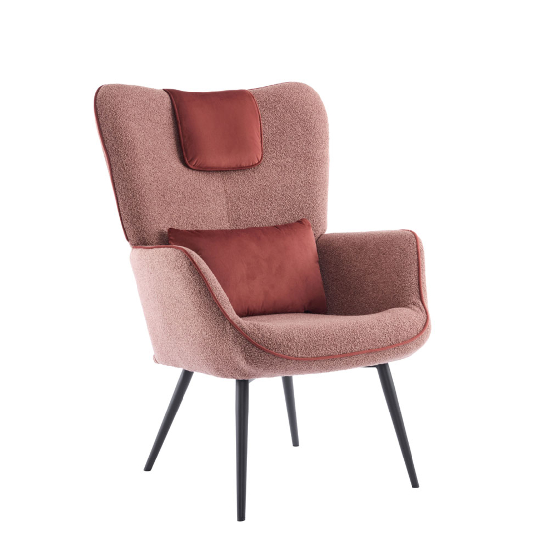 MANIFEST ARMCHAIR FABRIC TERRACOTTA METAL BORDEAUX BLACK PRC