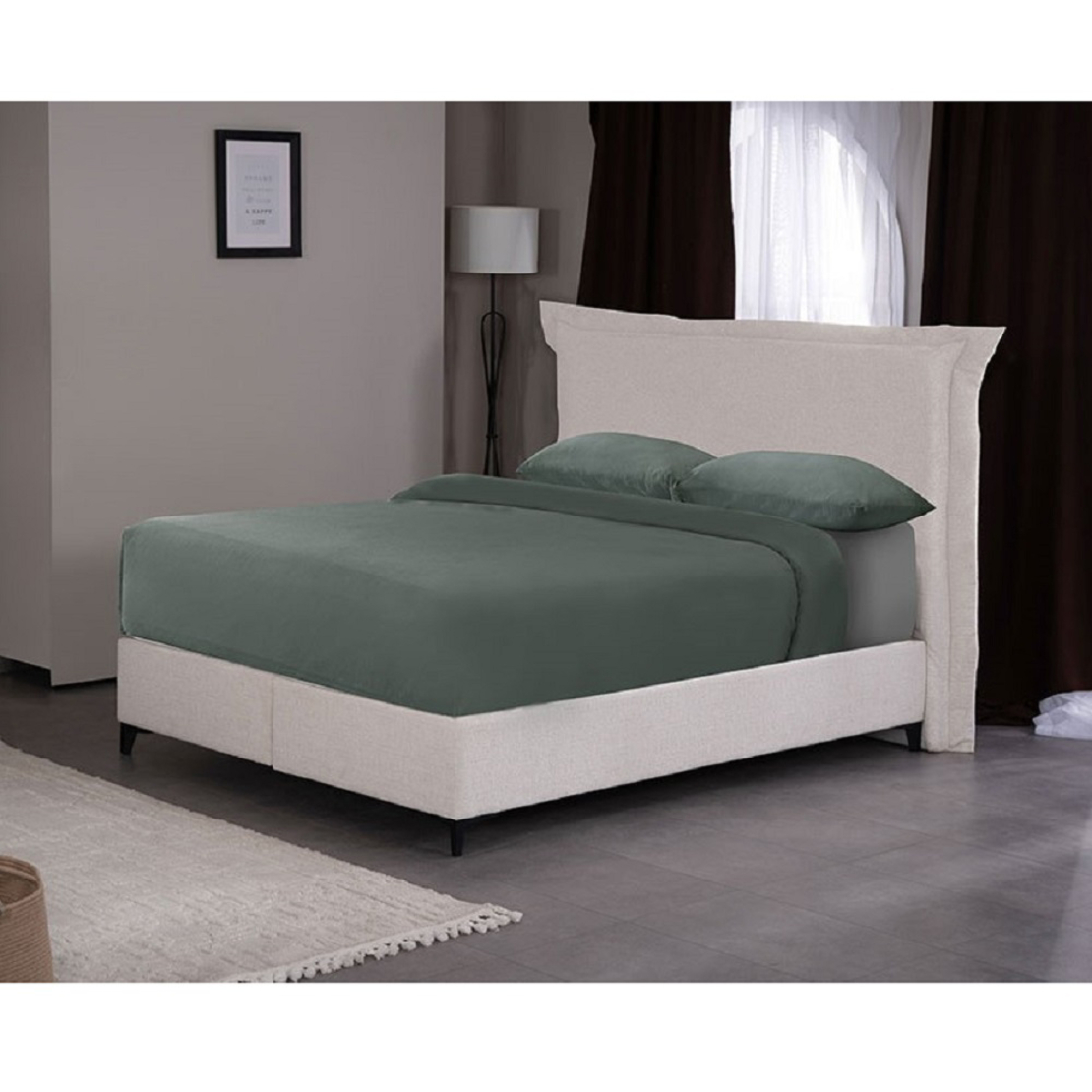 LONGWAVE BED WITH STORAGE (FOR MATTRESS 160x200cm) FABRIC OFF WHITE 06-900 E1 TR