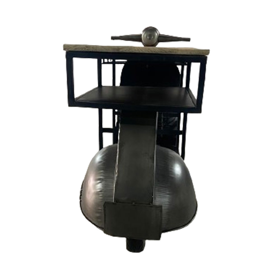SCOOTER CONSOLE BAR METAL GUNMETAL NATURAL 183x51xH102cm IN