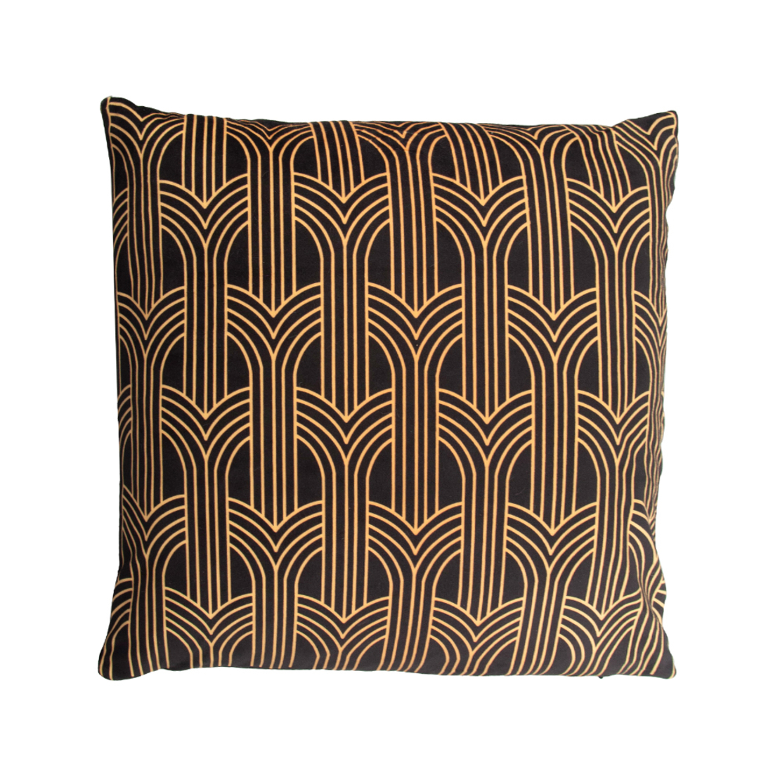 GATE DECOR CUSHION VELVET GOLD BLACK 45x45cm PRC