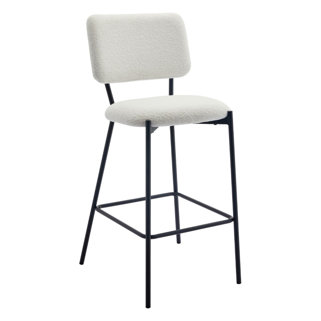 NATURE STOOL BAR FABRIC WHITE METAL BLACK E1 PRC