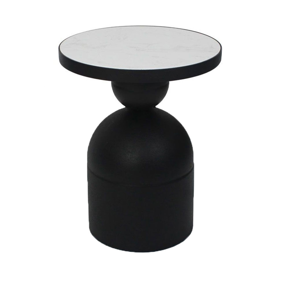 BOMB SIDE TABLE METAL BLACK MARBLE 41x41xH62,5cm P