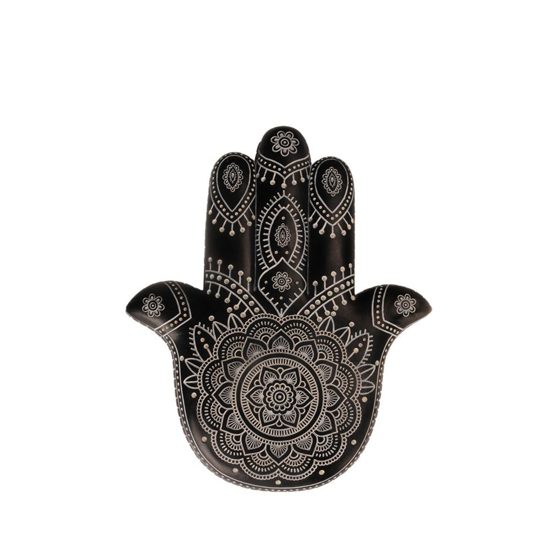HAMSA DECO WALL POLYRESIN BLACK WHITE 25x3xH30cm P