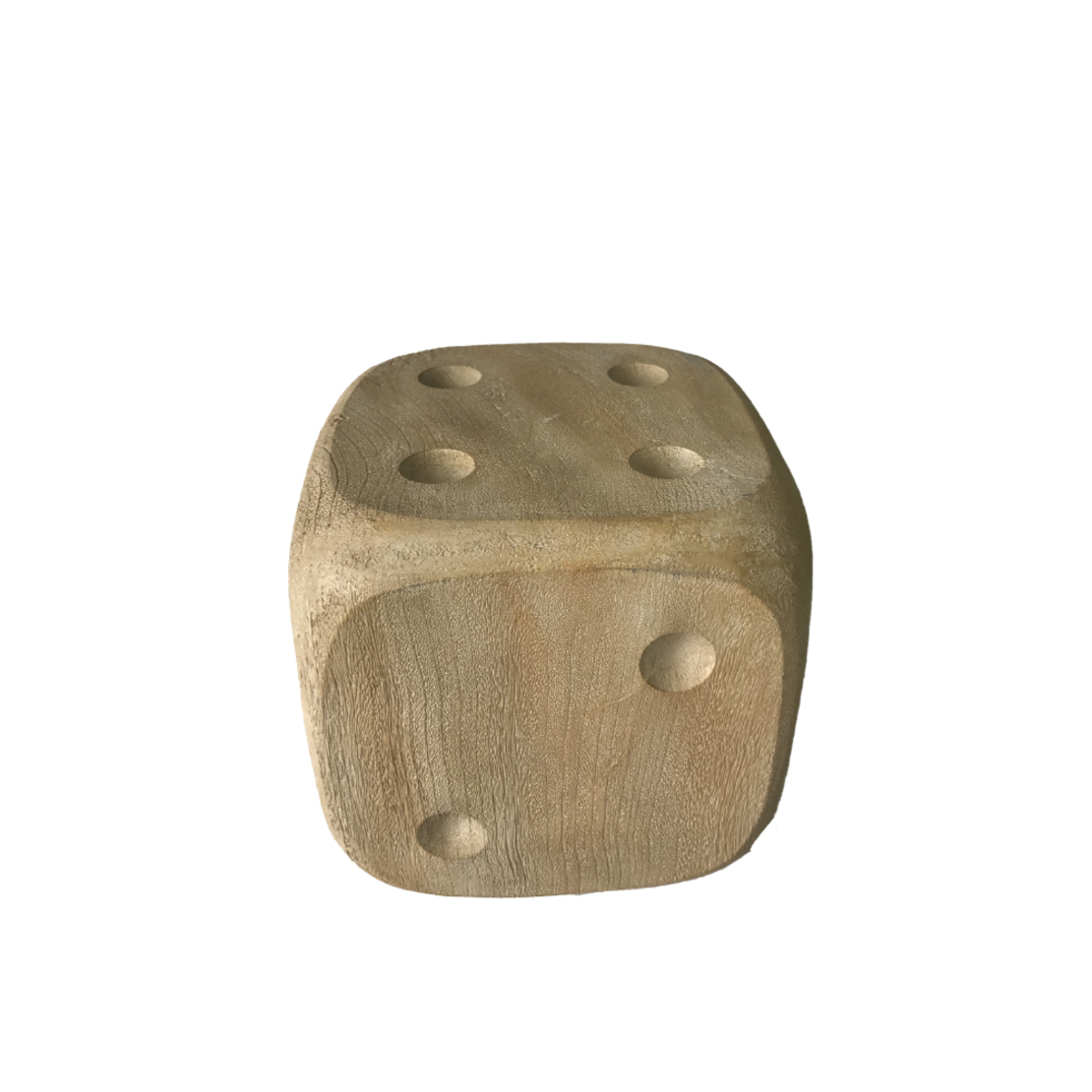 DIE DECO DICE POLYRESIN NATURAL 14x14xH14cm PRC