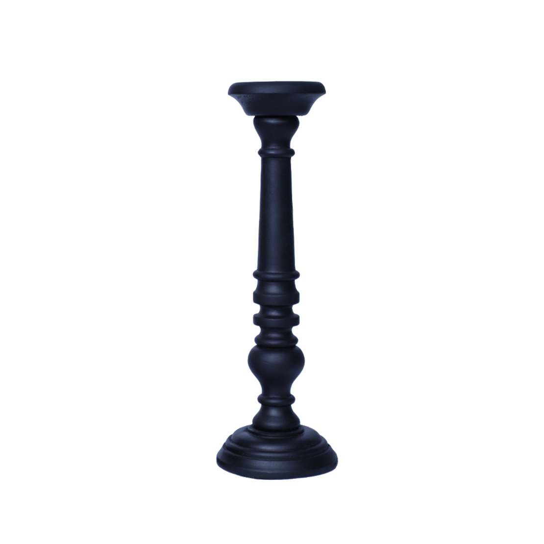 BERNI CANDLE HOLDER WOOD MANGO BLACK D12xH39cm IN