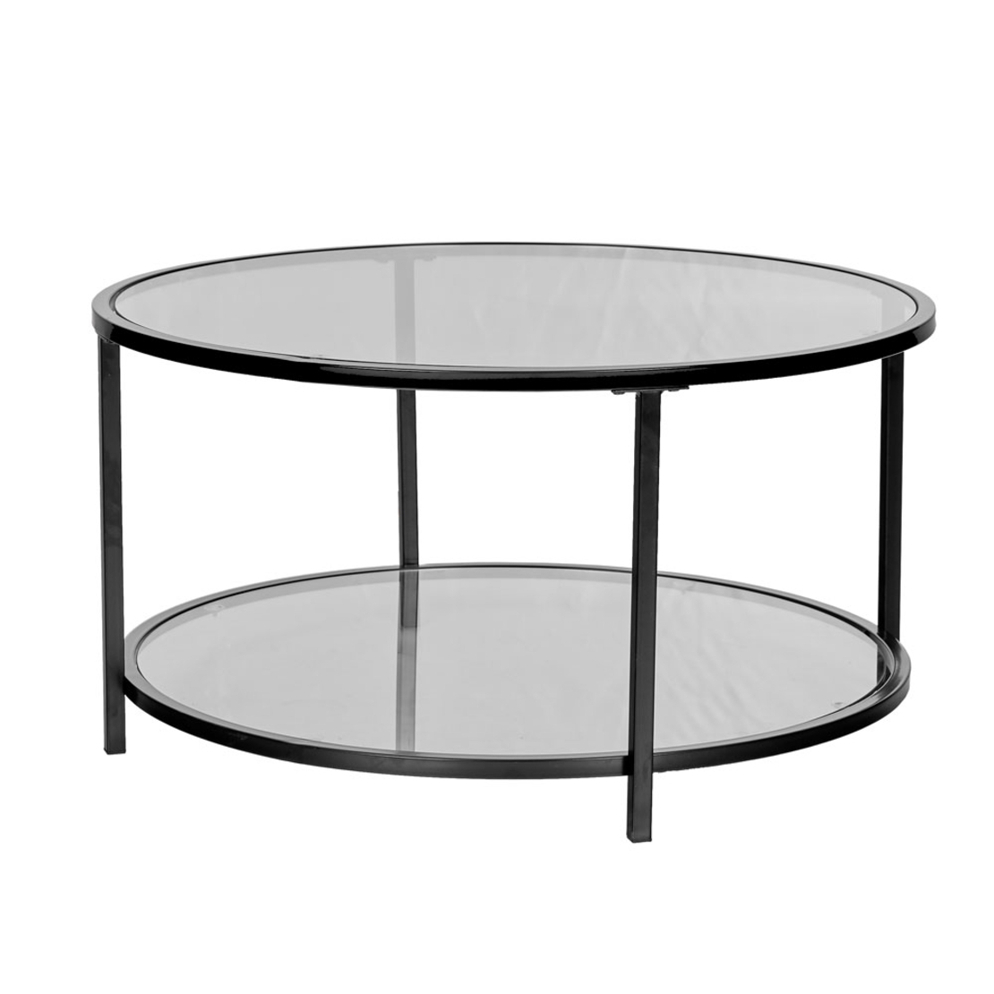 MOON COFFEE TABLE GLASS TRANSPARENT METAL BLACK 80