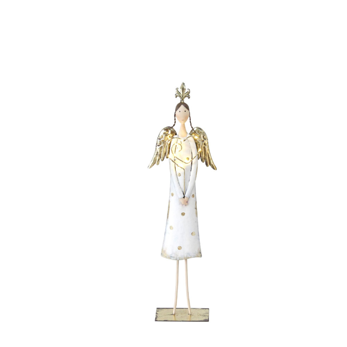 XMAS ANGEL GIRL A ANGEL METAL WHITE GOLD 18x8xH63c