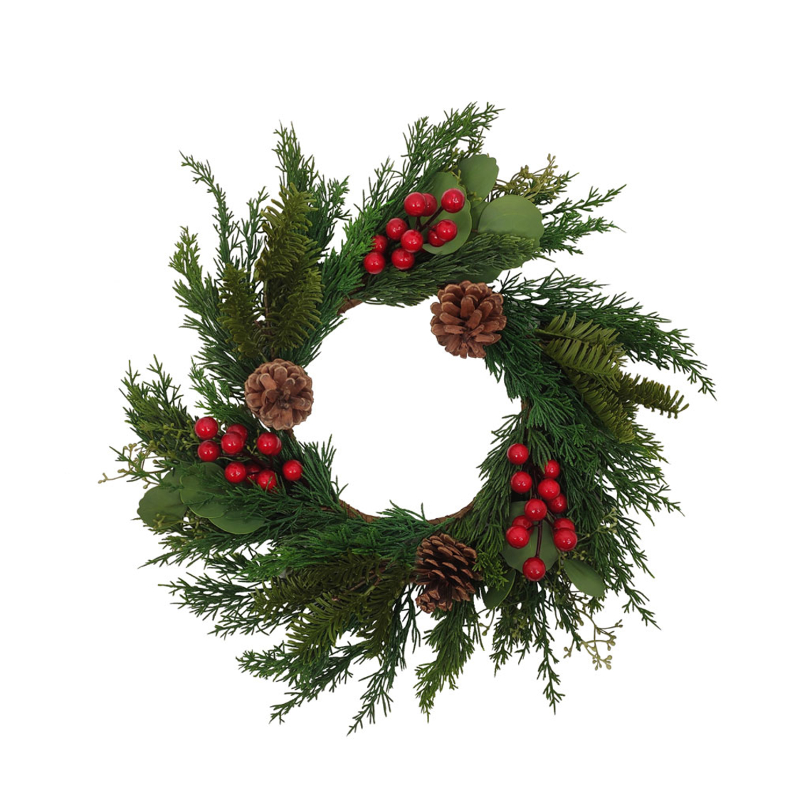 XMAS RED BERRY 45 WREATH GREEN RED 45x45 PRC