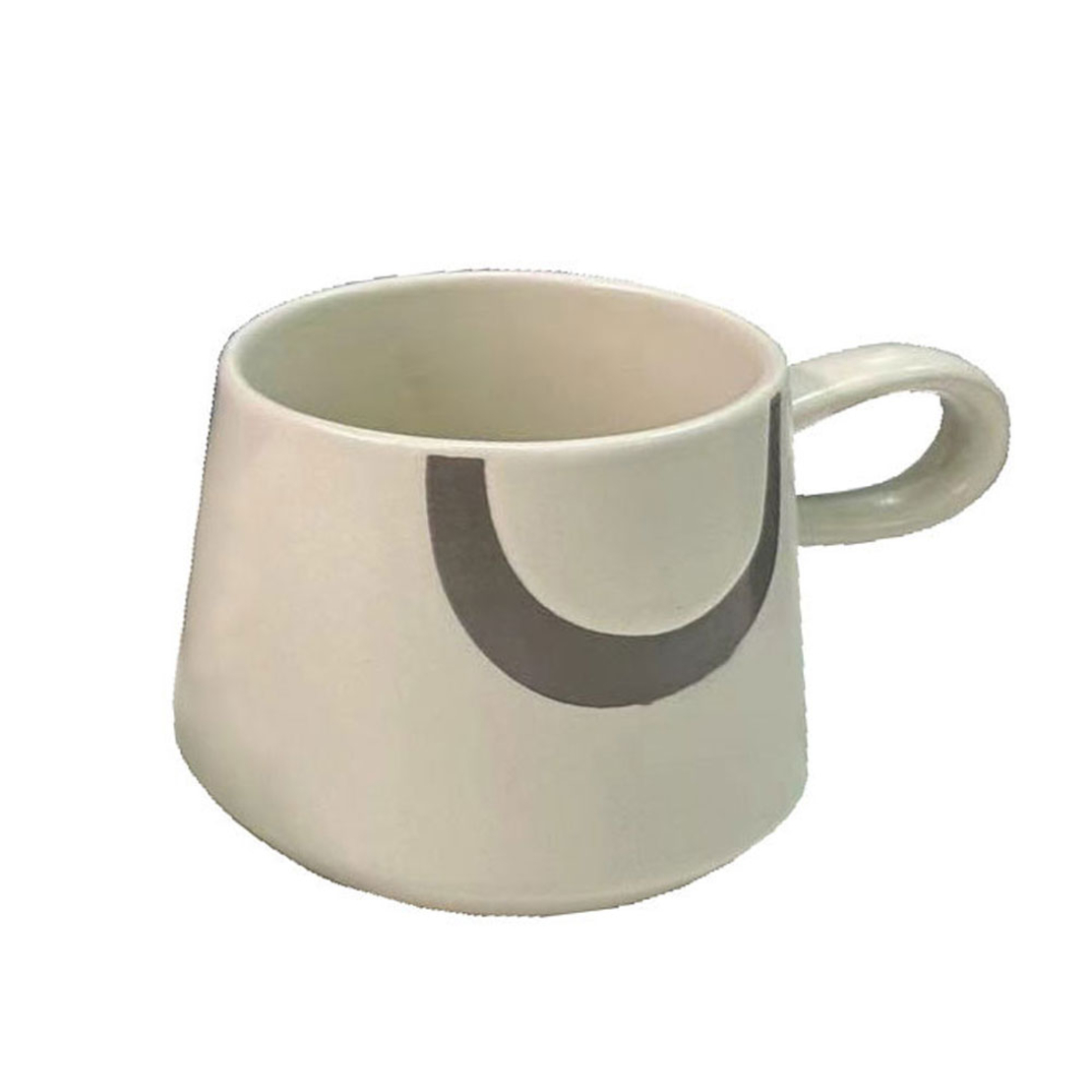 SCANDI B MUG NEW BONE CHINA WHITE GREY LIGHT D8xH8
