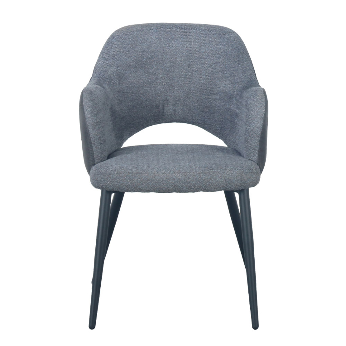 ASCOT CHAIR EASY CLEAN FABRIC GREY DARK METAL BLACK E1 PRC