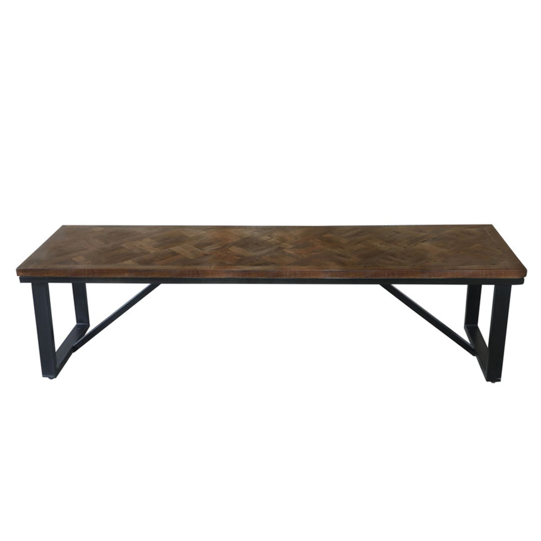 MAIANDROS BENCH WOOD MANGO BROWN DARK METAL BLACK IN