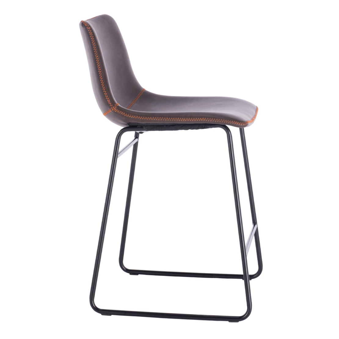 NUEVO STOOL BAR FABRIC BROWN ANTIQUE WASHED BLACK