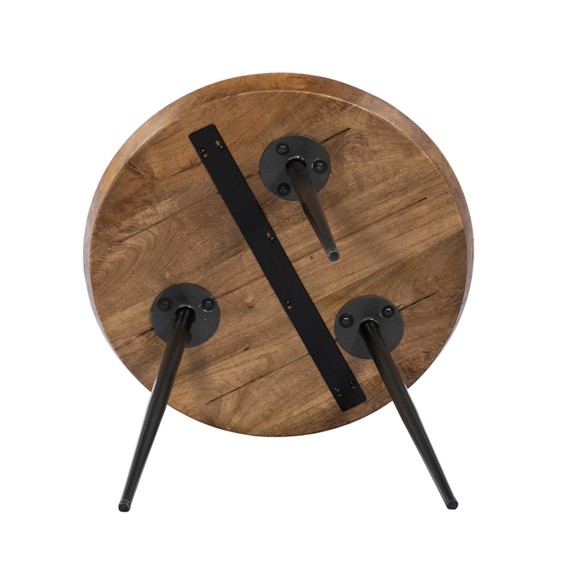 PENCIL 55 COFFEE TABLE WOOD MANGO WALNUT METAL BLACK 55x55xH55cm IN