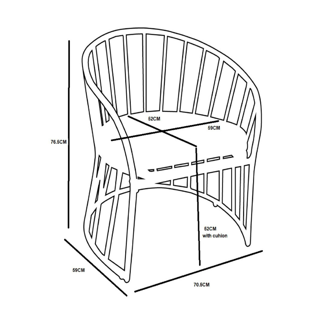 LEON ARMCHAIR RATTAN NATURAL 72x63xH76,5cm PRC