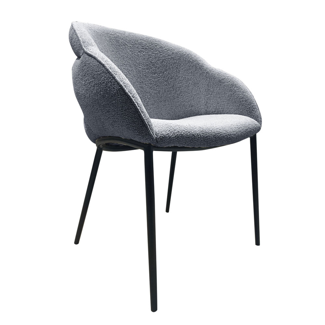 CARMEN CHAIR ARMCHAIR FABRIC GREY METAL BLACK MATTE E1 PRC