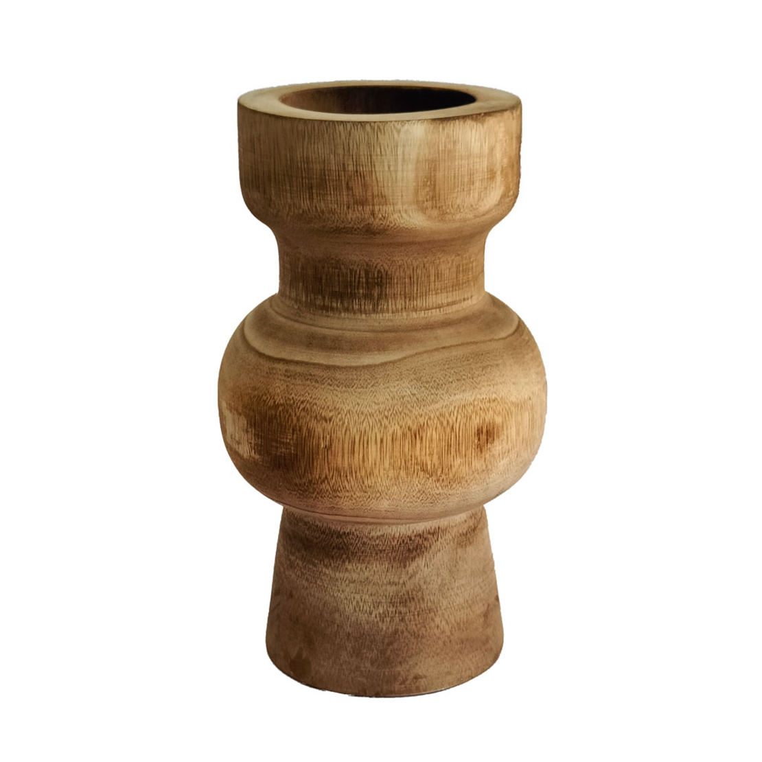 KENGO VASE WOOD NATURAL 17x17xH31cm PRC