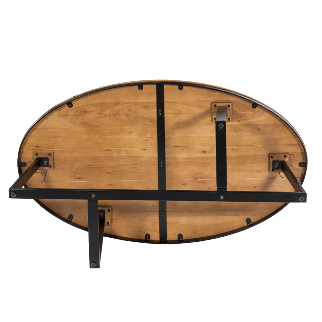 OVO COFFEE TABLE WOOD ACACIA WALNUT METAL BLACK 121x71xH44cm IN