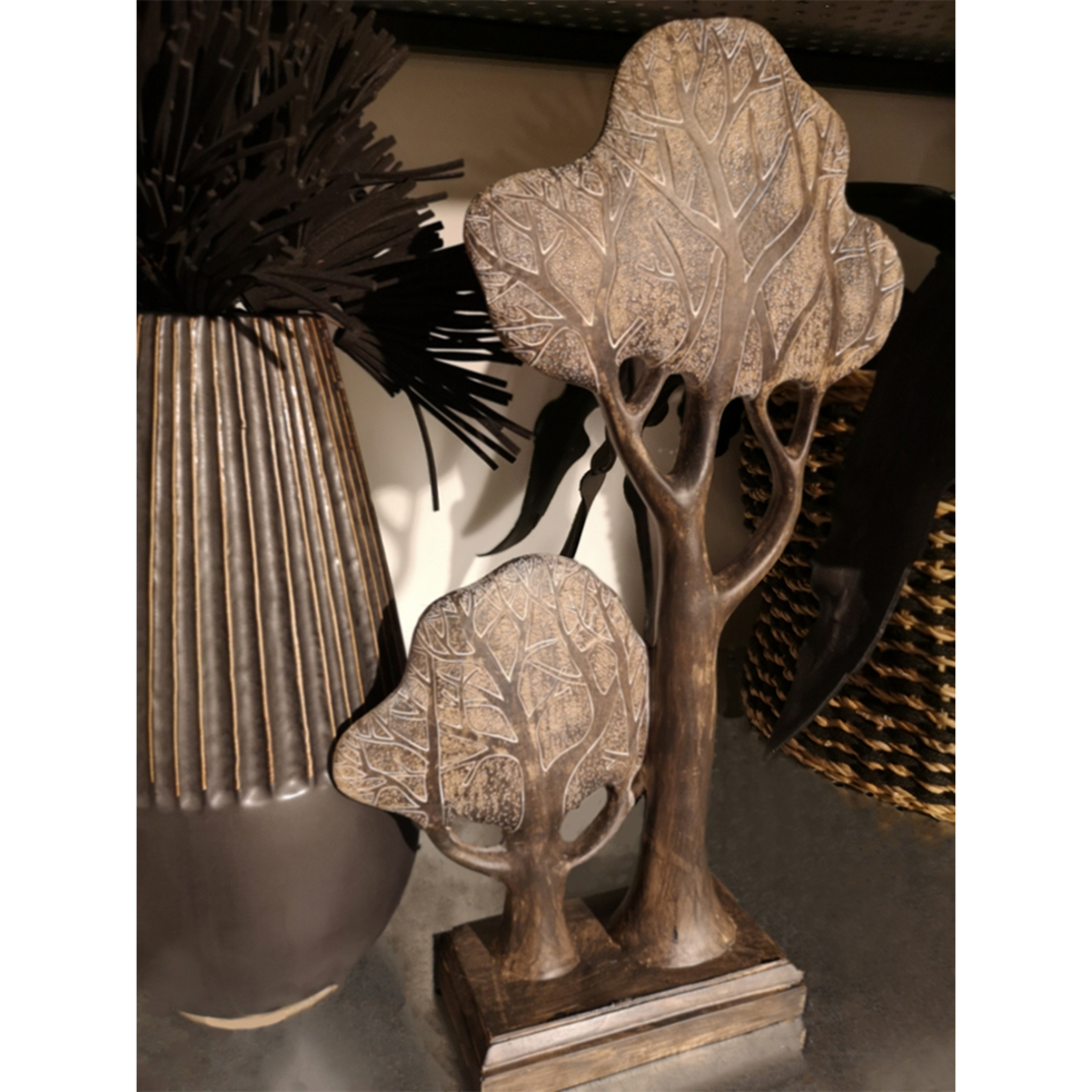 FORET 1 DECO TREE POLYRESIN BROWN BEIGE 26,5x8,8xH