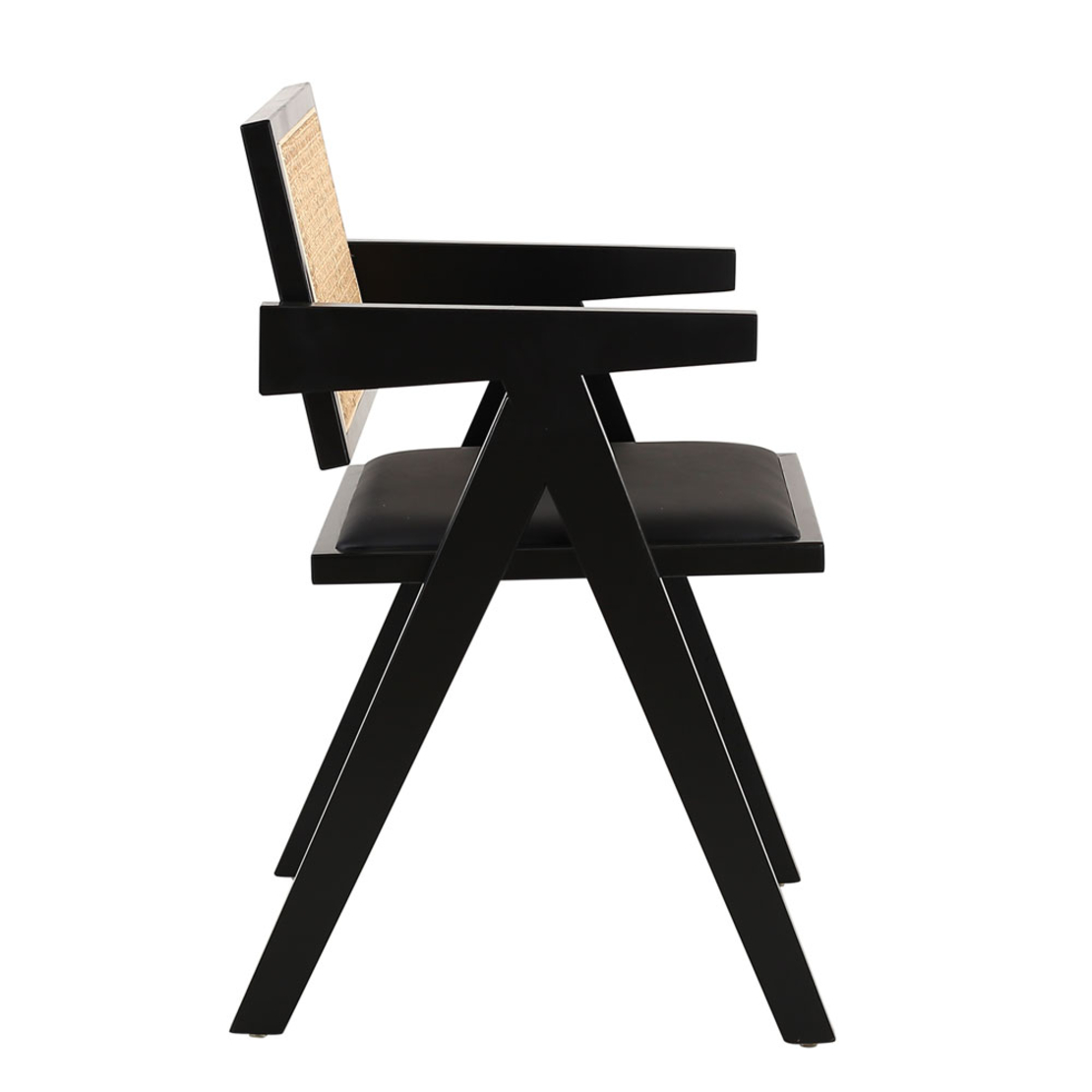 SAMURAI CHAIR WOOD RUBBERWOOD BLACK NATURAL RATTAN PRC