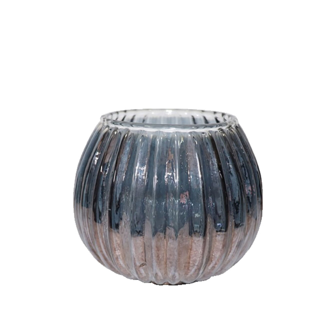 POPEL BASE FOR CANDLE GLASS GREY GOLD BRONZE D12xH