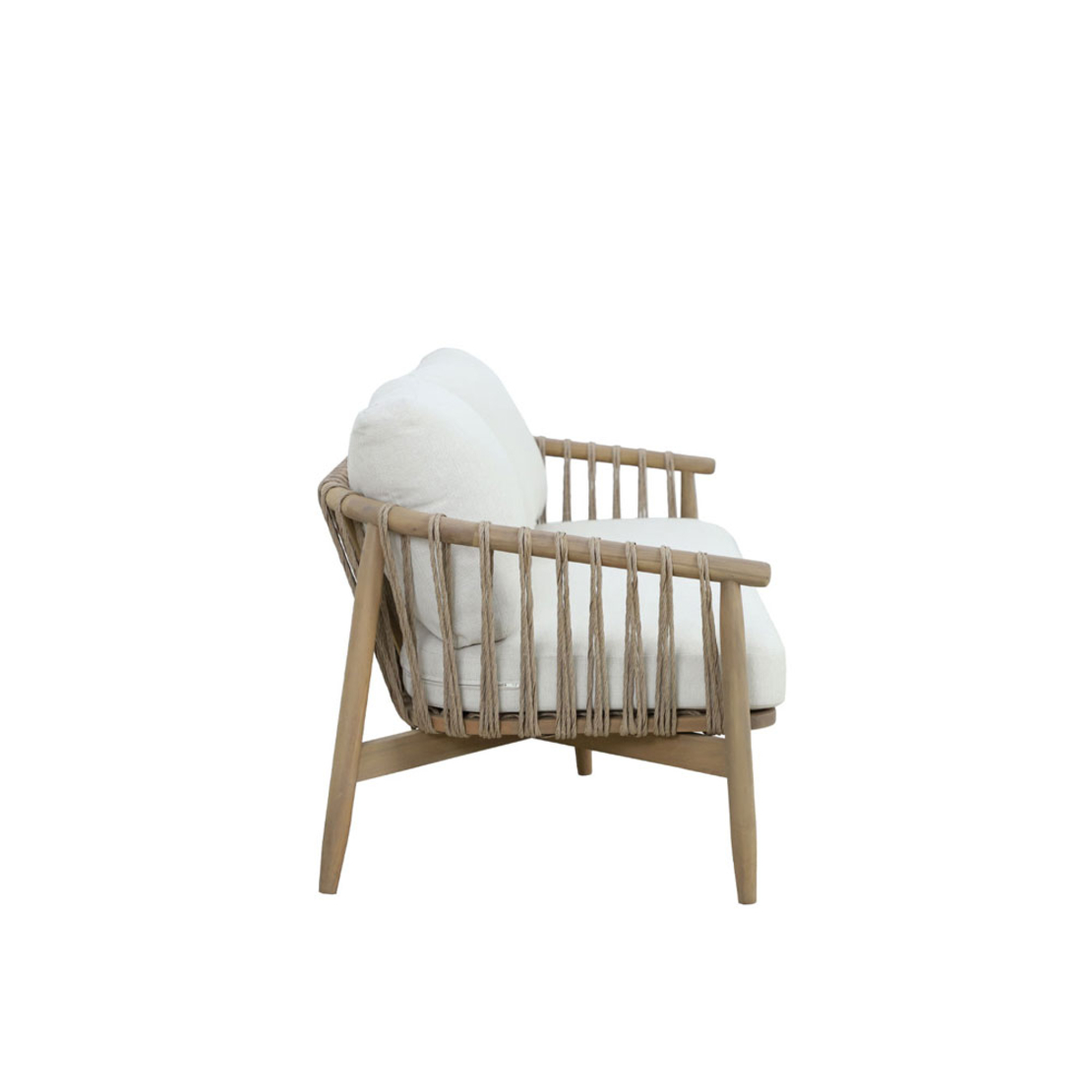 CORDA LOUNGE SET 1+2+1 WOOD ACACIA NATURAL WHITE V