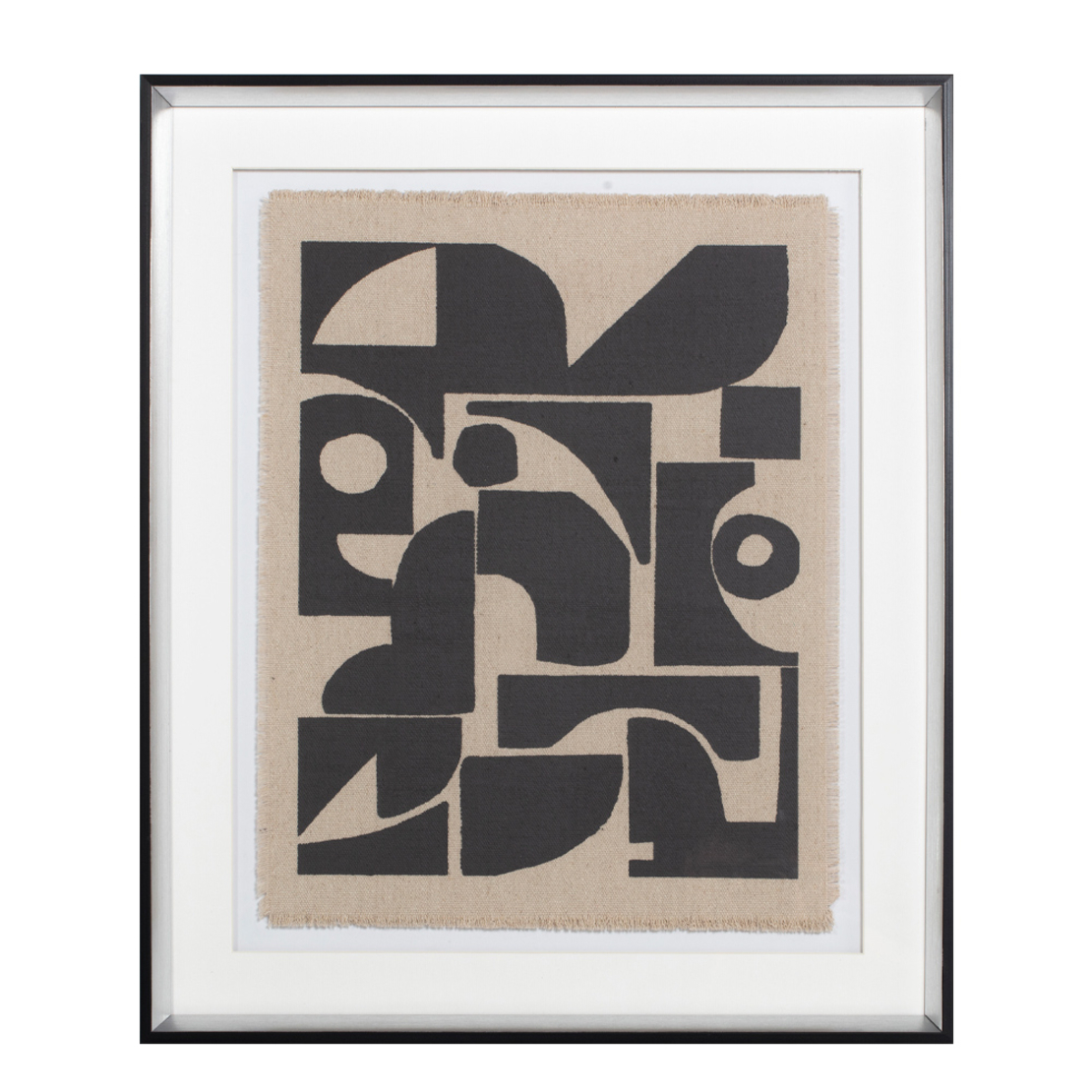 DO MORE PAINTING DECORATIVE 50x60x4 GLASS WHITE BLACK WOOD BLACK