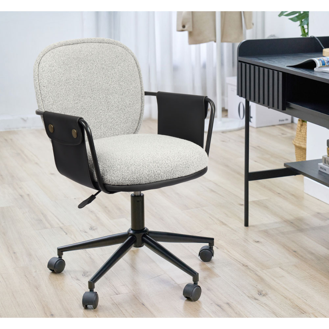 POST CHAIR DESK FABRIC GREY METAL BLACK METAL 55x5