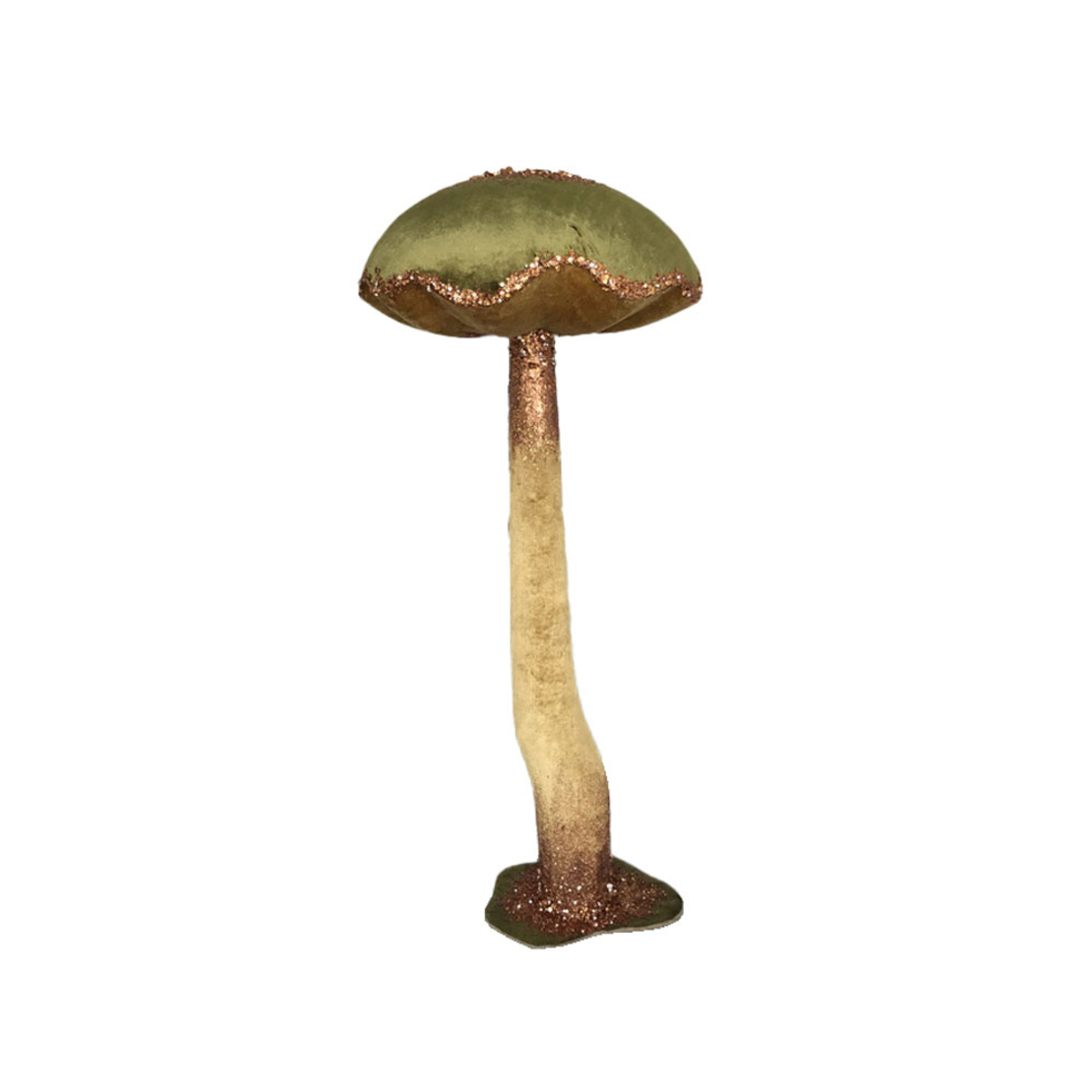 XMAS AGARICUS BROCADE L MUSHROOM GREEN PRC